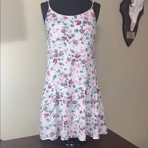 Potter's Pot Floral Mini Dress - White and Pink